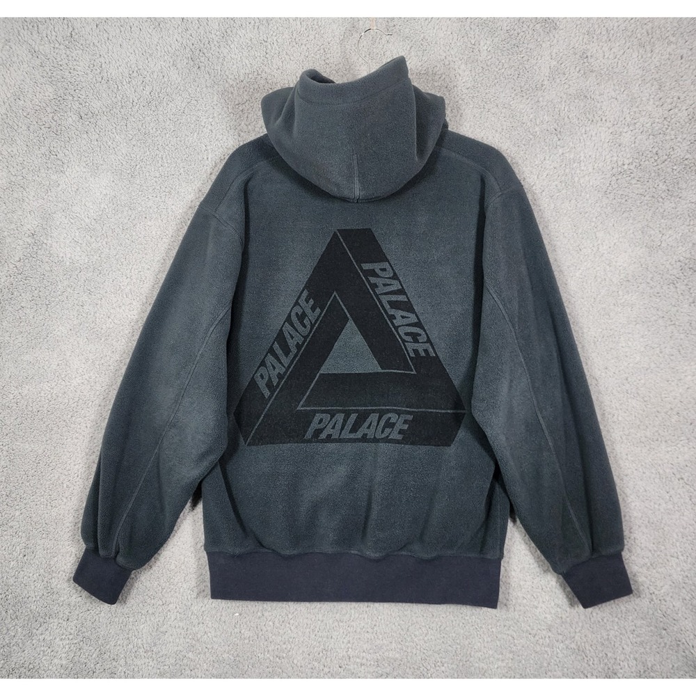 Palace Polartec Lazer Hood Tri-Ferg Hoodie Men M Gray Fleece Streetwear Skater